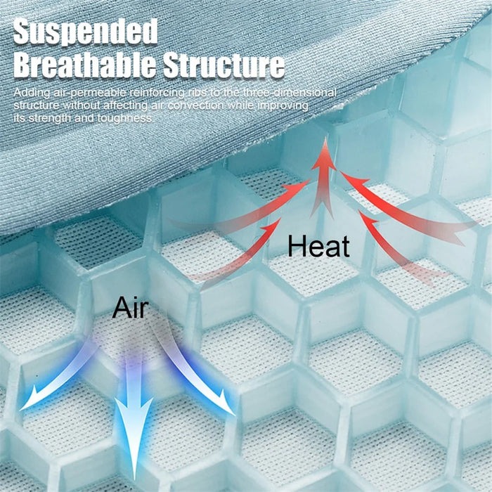Car Cooling Seat Pad Pressure Relief Breathable Gel Seat Cushion for Home Office Chair - Blue - 7