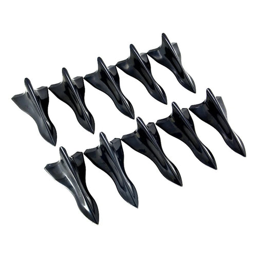 YT-1026 10Pcs / Set Auto Car Roof Shark Fins Vehicle Tail Wings Cover Trim Exterior Decoration Sticker - Black - 1