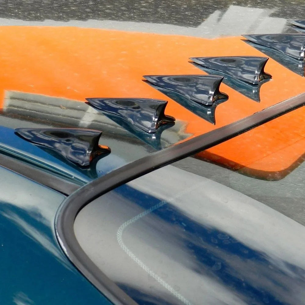 YT-1026 10Pcs / Set Auto Car Roof Shark Fins Vehicle Tail Wings Cover Trim Exterior Decoration Sticker - Black - 2
