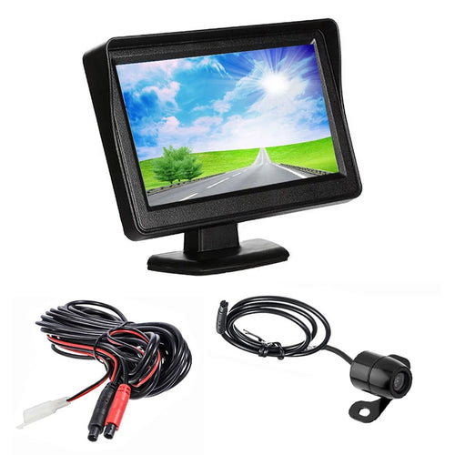 RH-303 4.3-inch TFT LCD Video Display Monitor with Mini Rear View Camera Parking and Reverse System Kit - 1