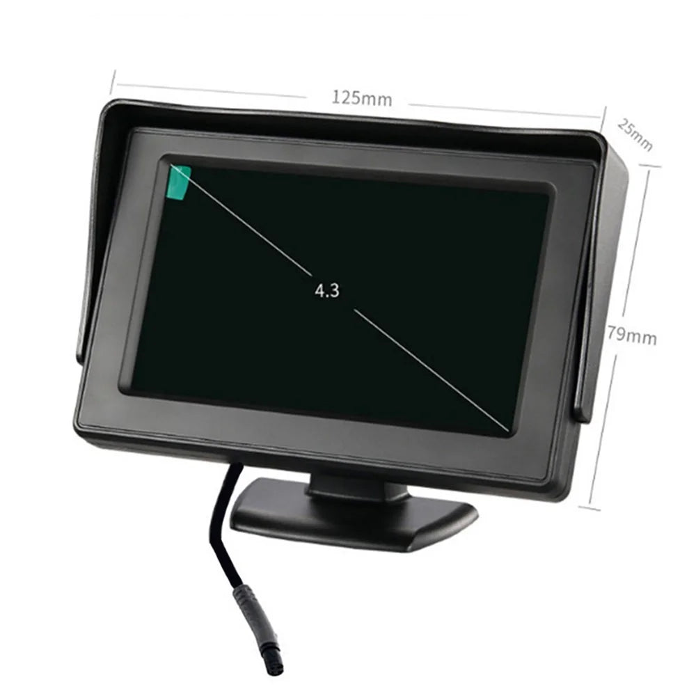 RH-303 4.3-inch TFT LCD Video Display Monitor with Mini Rear View Camera Parking and Reverse System Kit - 7