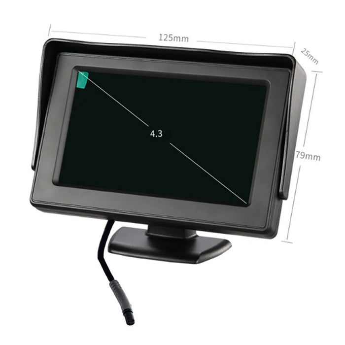 RH-305 4.3-inch LCD Video Display Monitor with 4-LED Light Camera Rear View Parking System Kit - 7