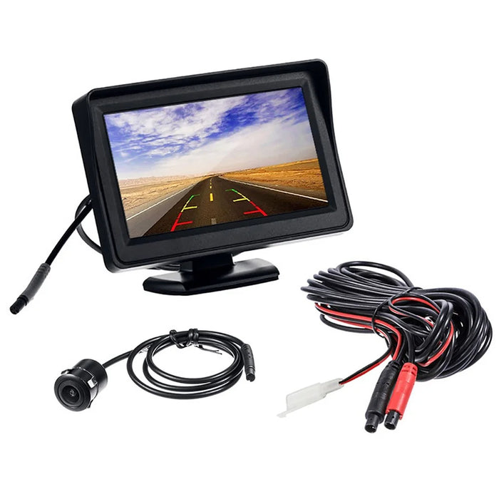 RH-304 4.3'' Display Screen Car Parking Reverse 170-Degree View Angle Round Rear Camera with Video Line - 2