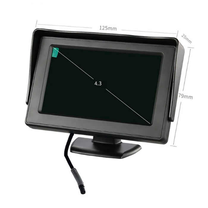 RH-304 4.3'' Display Screen Car Parking Reverse 170-Degree View Angle Round Rear Camera with Video Line - 7