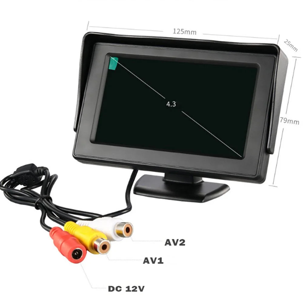 RH-301 4.3-inch Car Parking Monitor High-Definition Display Dual AV Input Vehicle Reversing Image Screen - 3