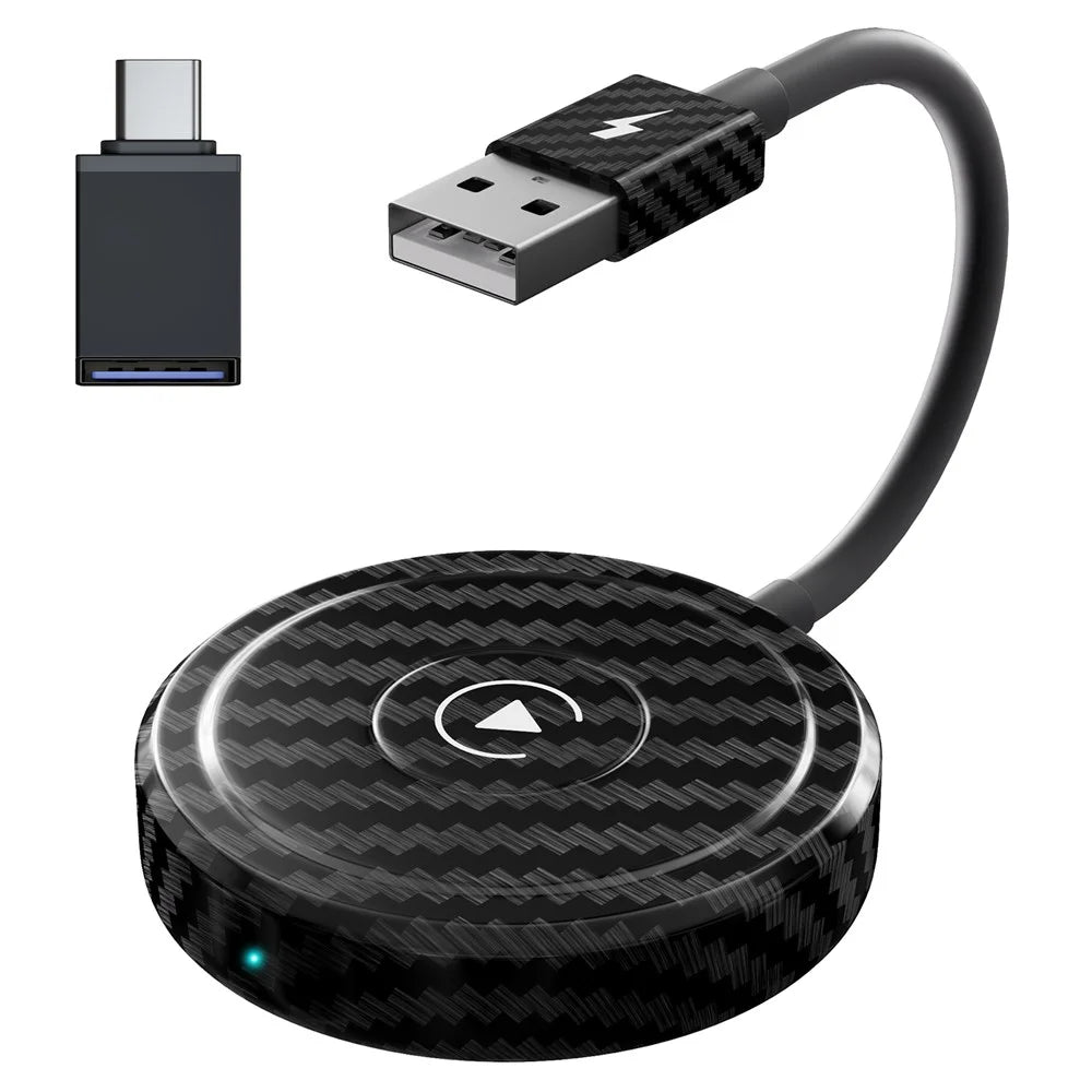 THT-020-5 Wireless CarPlay Adapter AI Box Wired to Wireless CarPlay Dongle for Wired CarPlay Cars - Black - 1