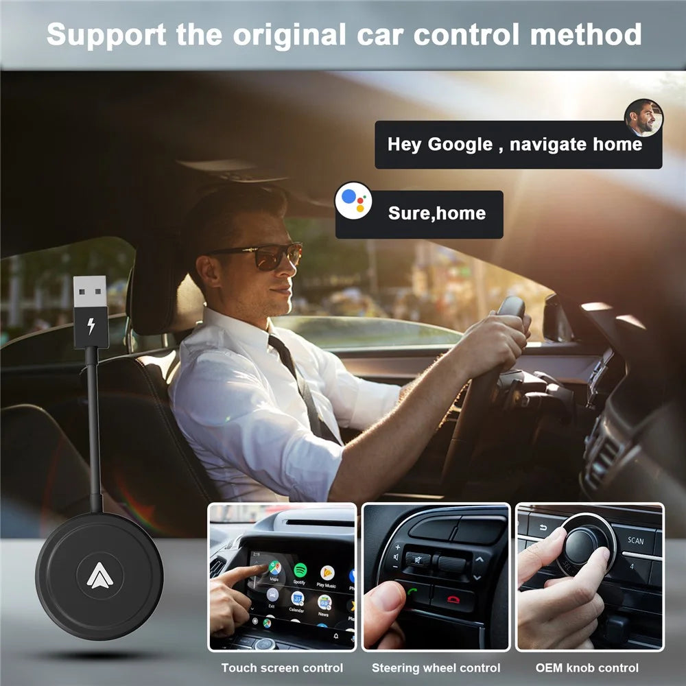 THT-020-5+ Android Auto Wireless Carplay Converter Wired to Wireless Carplay Adapter Support USB / Type-C Interface - 3