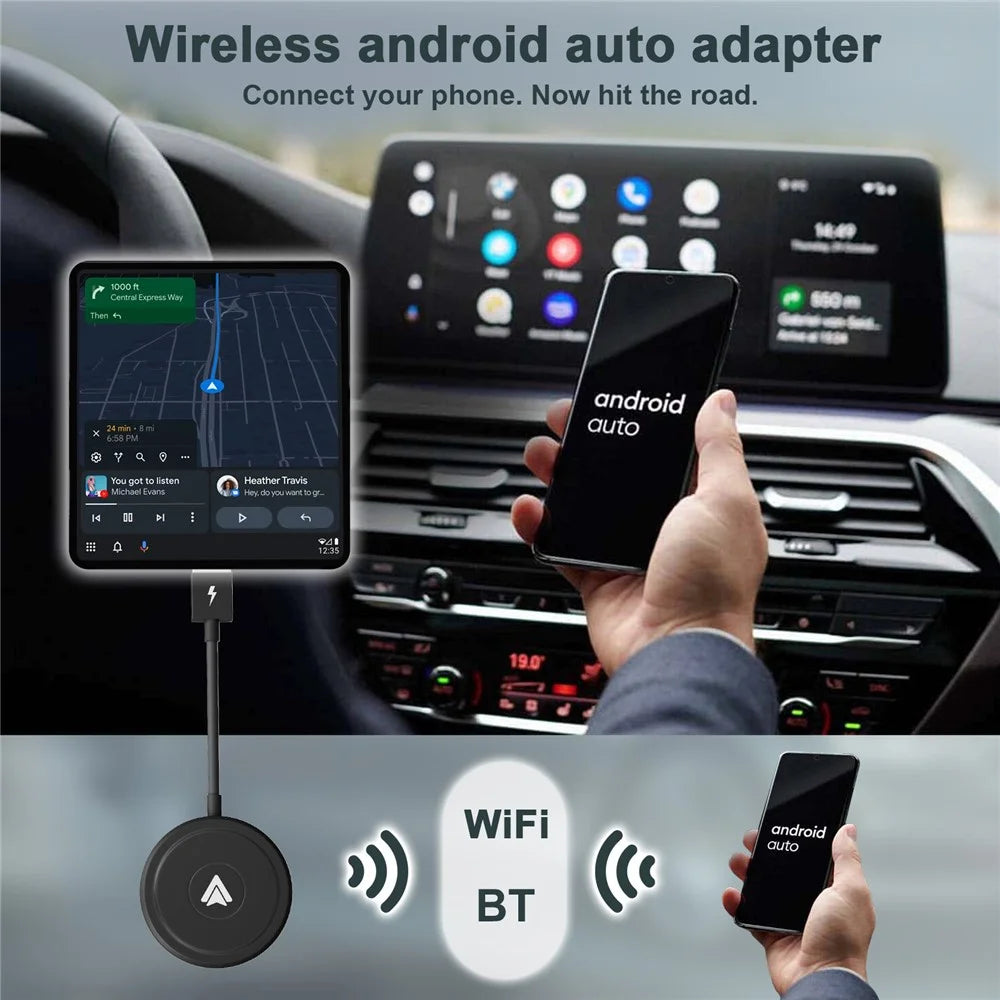 THT-020-5+ Android Auto Wireless Carplay Converter Wired to Wireless Carplay Adapter Support USB / Type-C Interface - 4