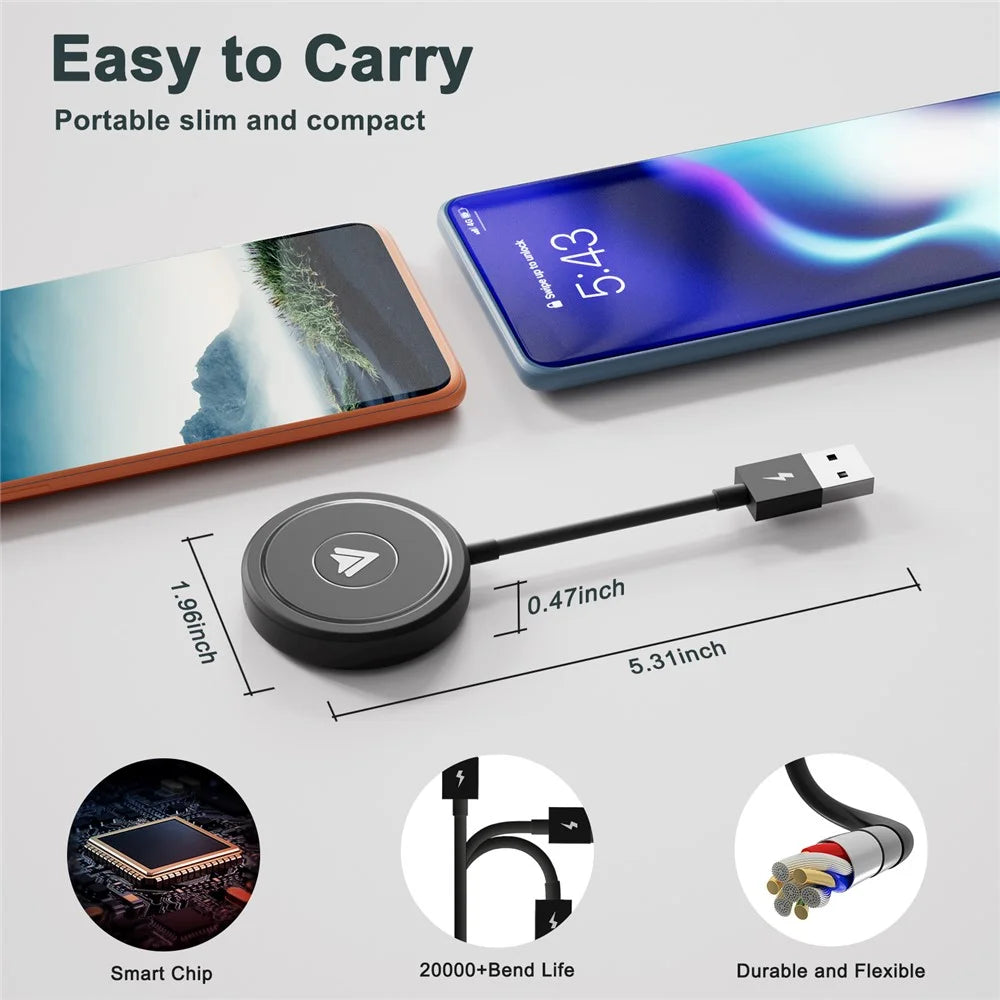 THT-020-5+ Android Auto Wireless Carplay Converter Wired to Wireless Carplay Adapter Support USB / Type-C Interface - 5