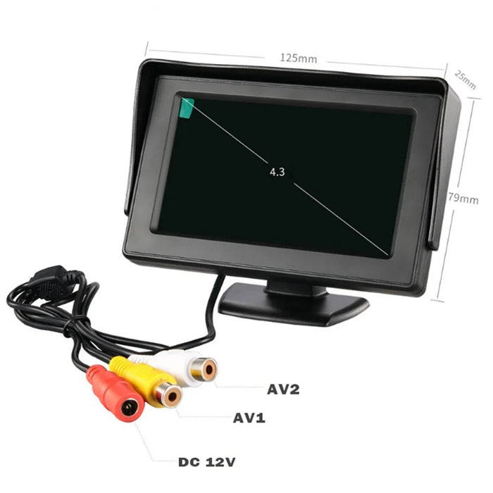 RH-308 Car Rear View Mirror Display 4.3-Inch Truck Rearview Mirror Screen with Short License Plate Camera - 3
