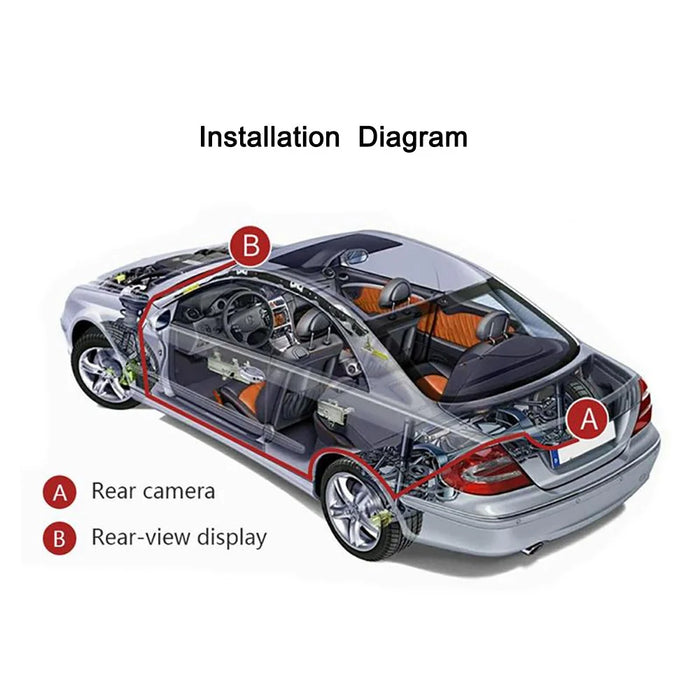 RH-308 Car Rear View Mirror Display 4.3-Inch Truck Rearview Mirror Screen with Short License Plate Camera - 6