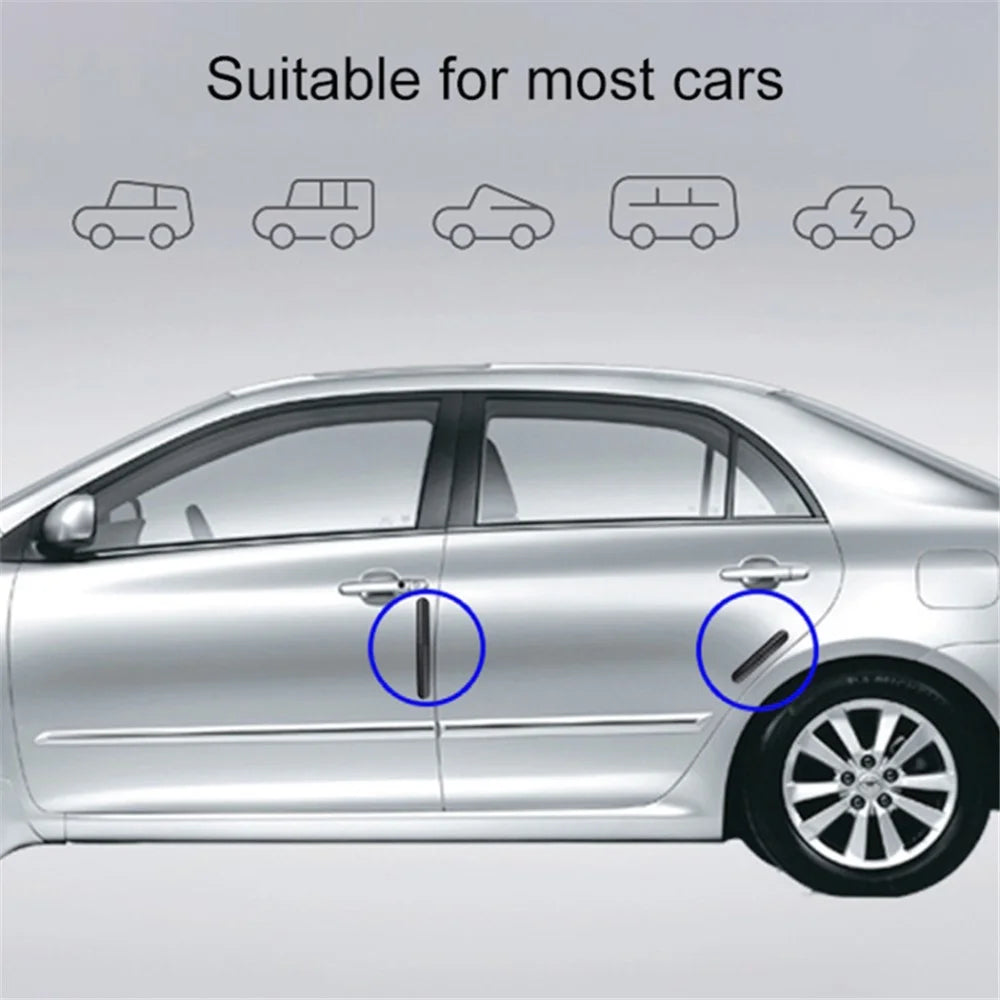 DM-114 4Pcs / Set Car Door PC Anti-collision Strip Carbon Fiber Texture Vehicle Door Protection Sticker - 2