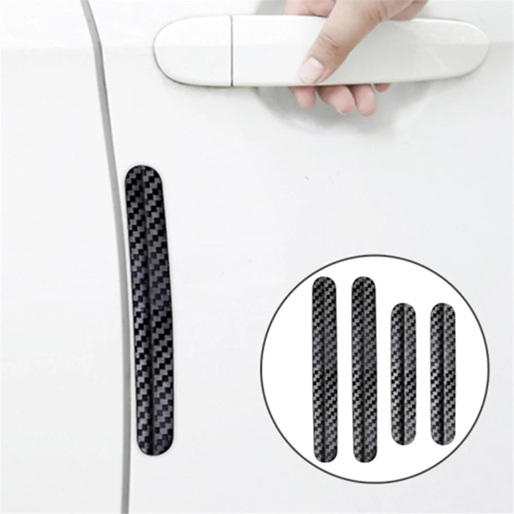 DM-114 4Pcs / Set Car Door PC Anti-collision Strip Carbon Fiber Texture Vehicle Door Protection Sticker - 4