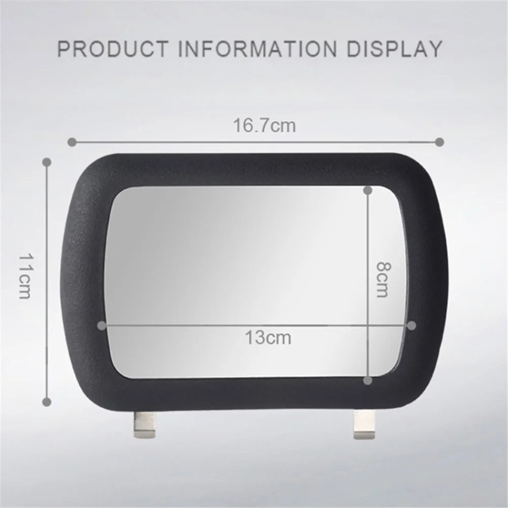 DM-071 Vehicle Sun Visor PP+Glass Makeup Mirror Car Sun Shield Plate Clip-on Ultra Clear Mirror - 6