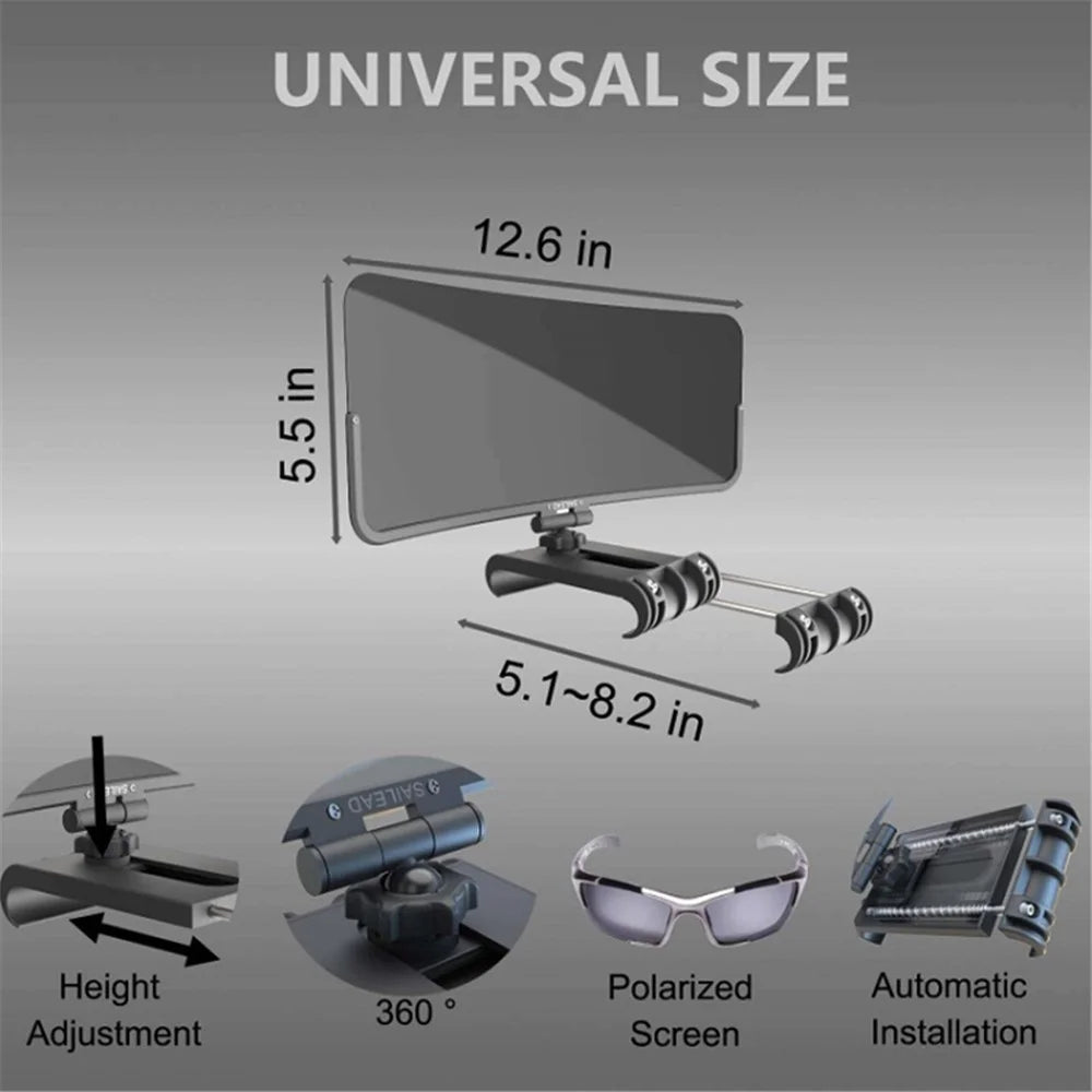 Car Visor Extender 360 Degree Adjustable Car Visor Sunshade Extender Windshield Shade (General Version) - 7