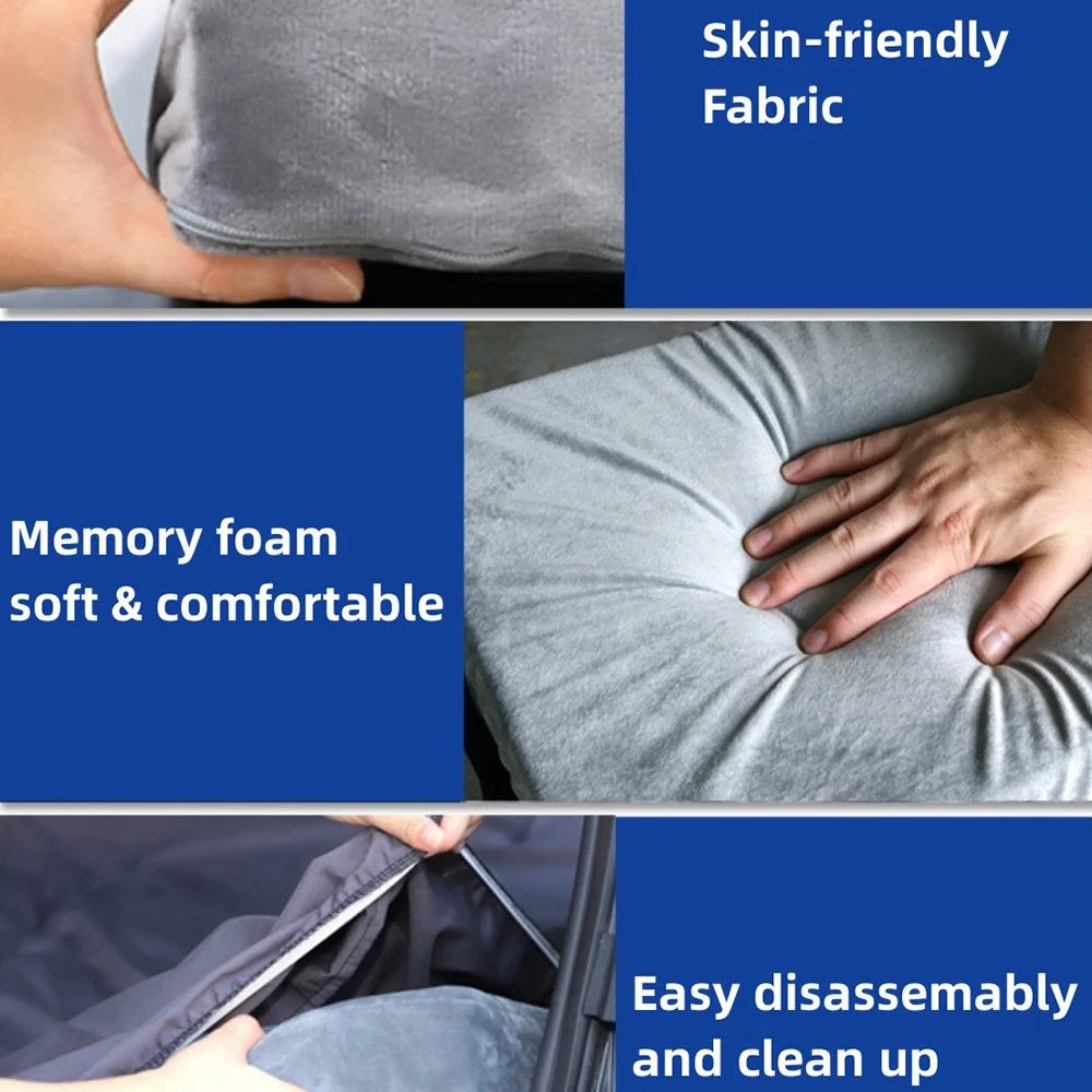 For Tesla Model Y / 3 Tri-fold Splicing Camping Memory Foam Mattress Car Back Seat Bed Sleeping Pad with Storage Bag + Bedspread - 2