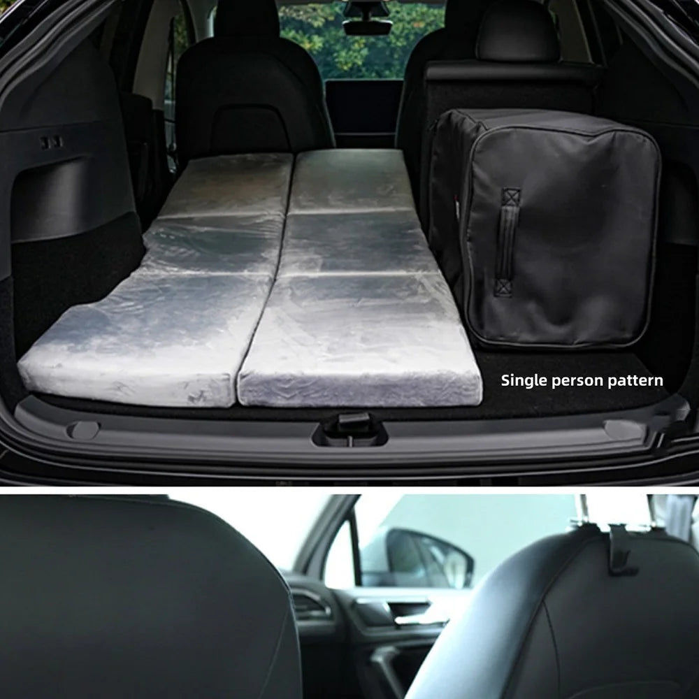 For Tesla Model Y / 3 Tri-fold Splicing Camping Memory Foam Mattress Car Back Seat Bed Sleeping Pad with Storage Bag + Bedspread - 6