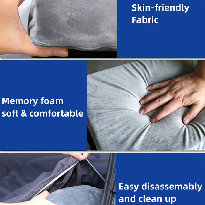 For Tesla Model Y / 3 Memory Foam Mattress Tri-fold Splicing Car Sleeping Mat with Storage Case, Bedspread, 1 Pair Pillow - 2
