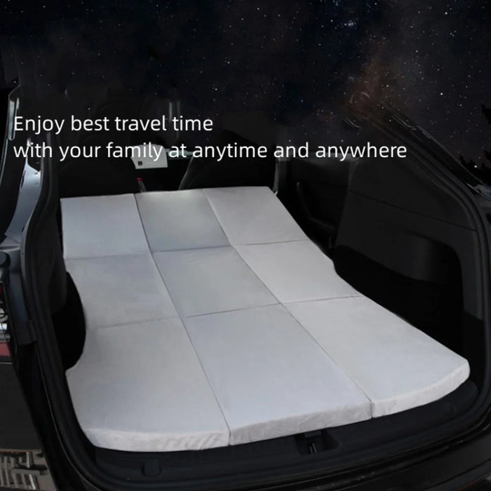 For Tesla Model Y / 3 Memory Foam Mattress Tri-fold Splicing Car Sleeping Mat with Storage Case, Bedspread, 1 Pair Pillow - 3