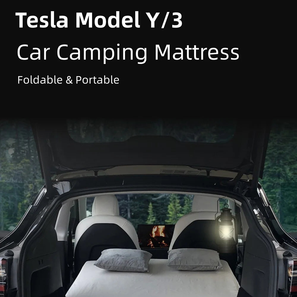 For Tesla Model Y / 3 Car Camping Mattress MDI Memory Foam Two-fold Soft Sleeping Mat with Storage Bag - 2