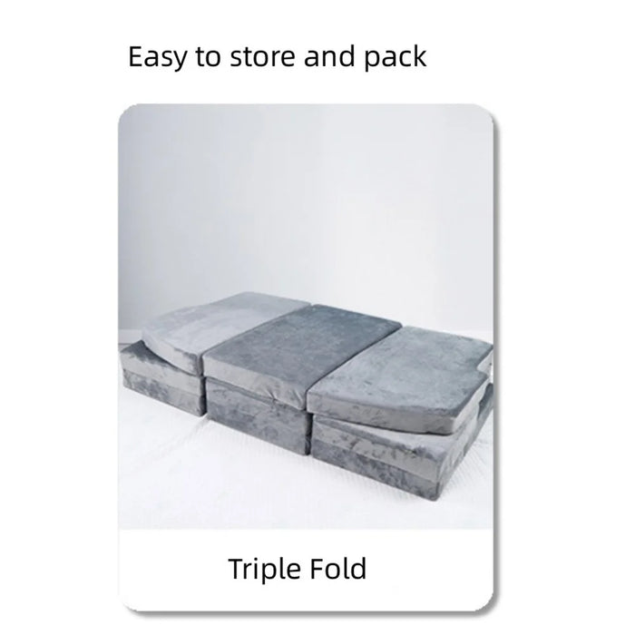 For Tesla Model Y / 3 Tri-fold Splicing Bed Camping Memory Foam Sleeping Pad Car Back Seat Mattress with Storage Bag - 4