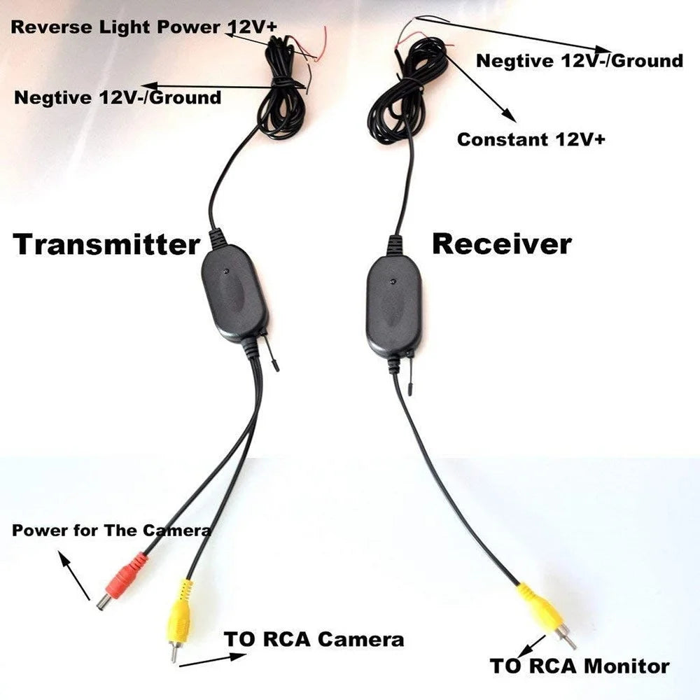 5-inch LCD Display 2.4G Wireless Backup Rear View Camera Monitor Long License Plate Frame Car Camera - 5