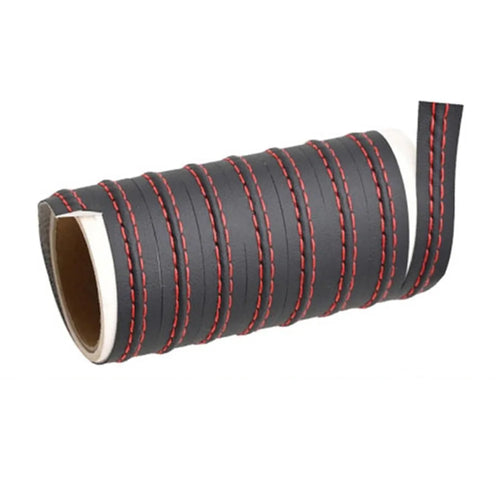 8m Car Interior Trim Strip Automobile Center Console PU Leather Adhesive Decorative Strip - Red - 1