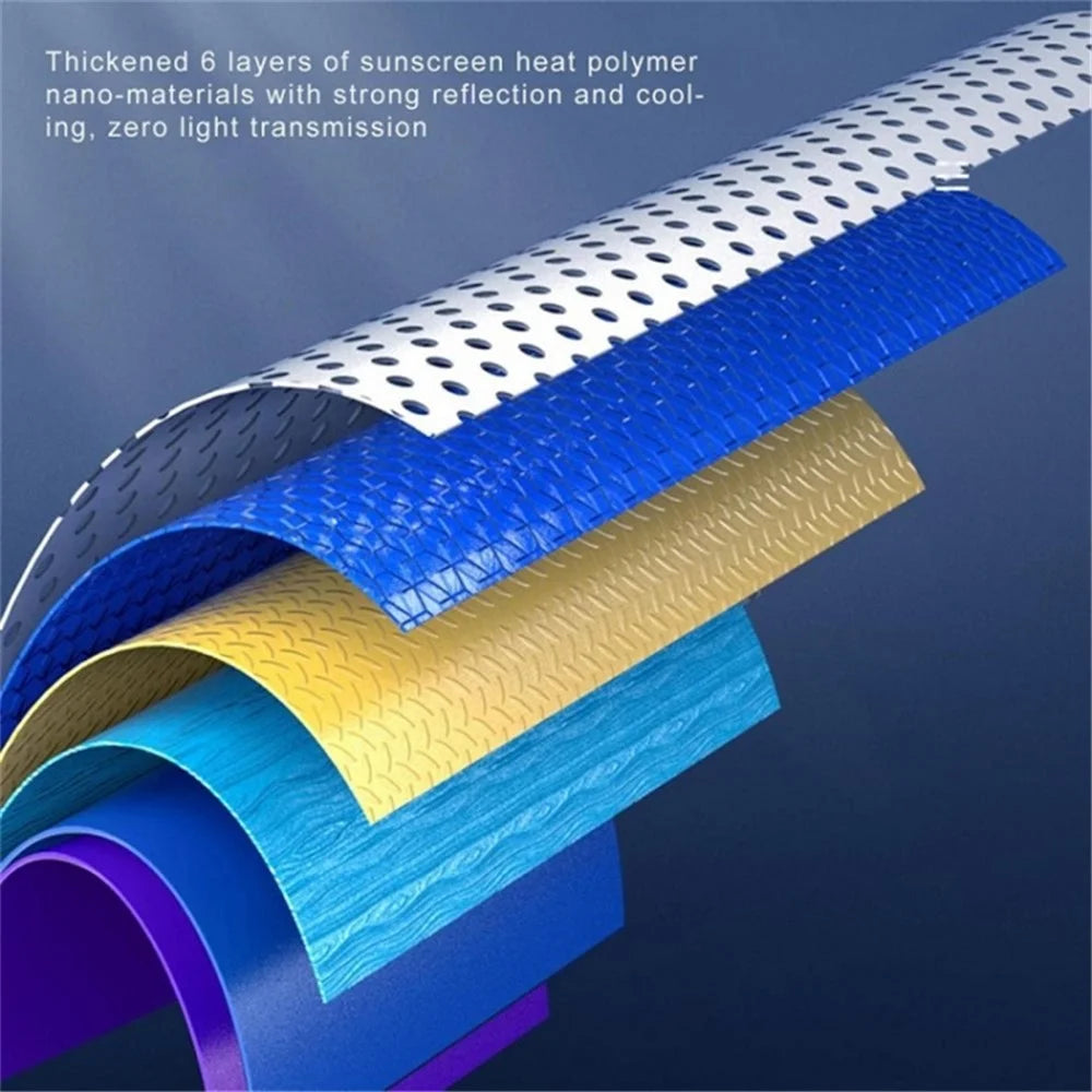 2Pcs Summer Car Windshield Sun Shade Umbrella Sunshade Cover UV Reflective Front Window Sun Visor - 7