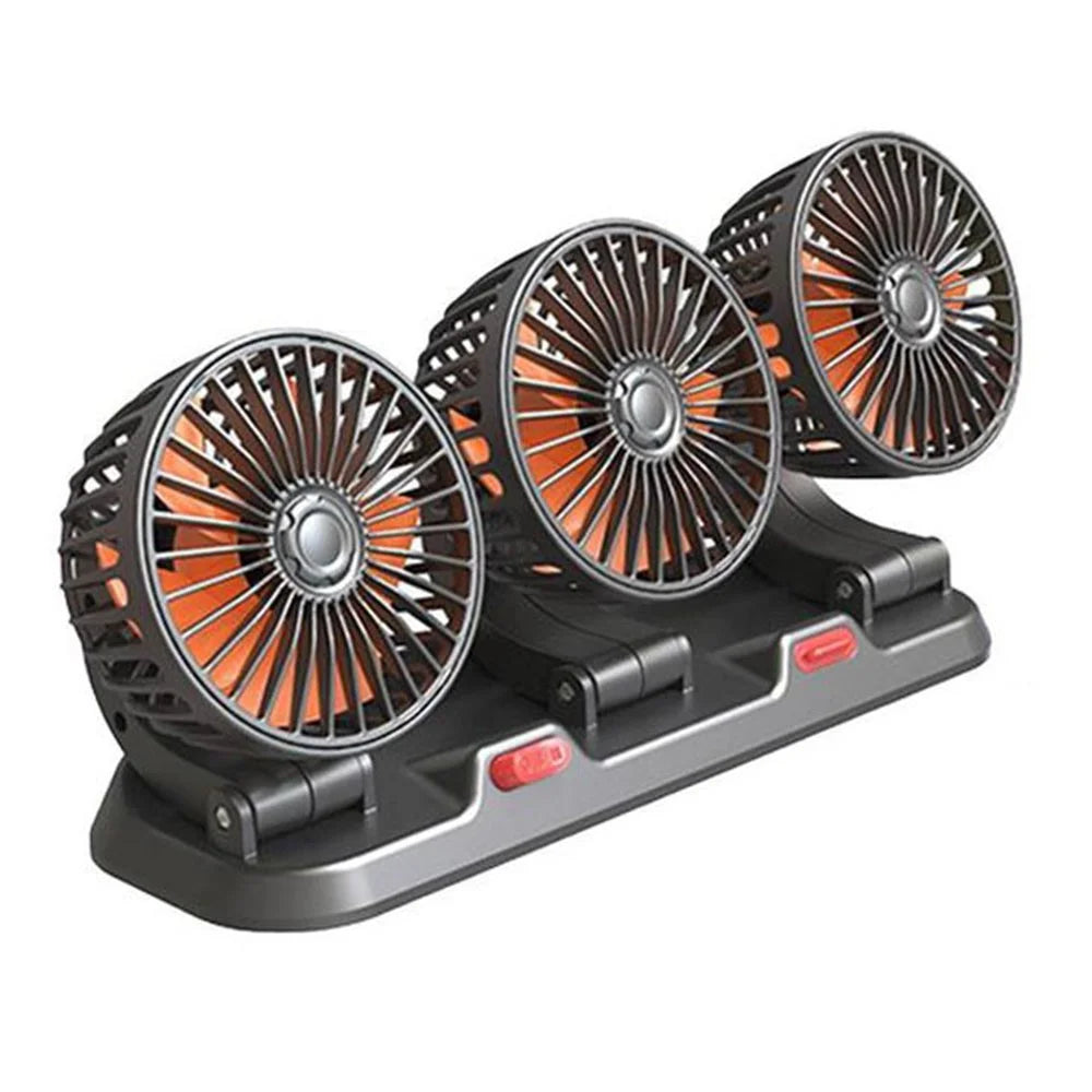 F4310 Summer Car Cooler Fan Vehicle Interior 3-Head Cooling Fan with Parking Number Plate - 24V Cigarette Lighter Plug - 1