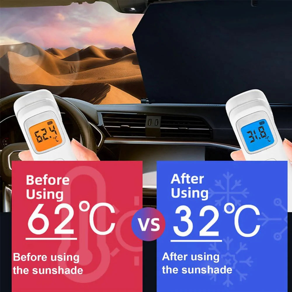 PM-1120 Summer Aluminum Alloy Car Windshield Sun Shade Umbrella Sunshade Cover UV Reflective Front Window Sun Visor - 5