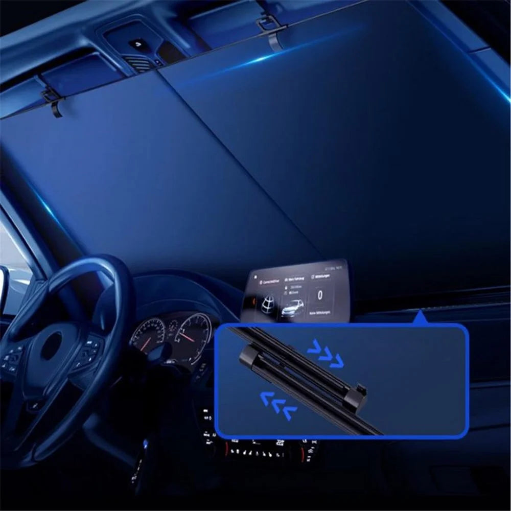 PM-1120 Summer Aluminum Alloy Car Windshield Sun Shade Umbrella Sunshade Cover UV Reflective Front Window Sun Visor - 7