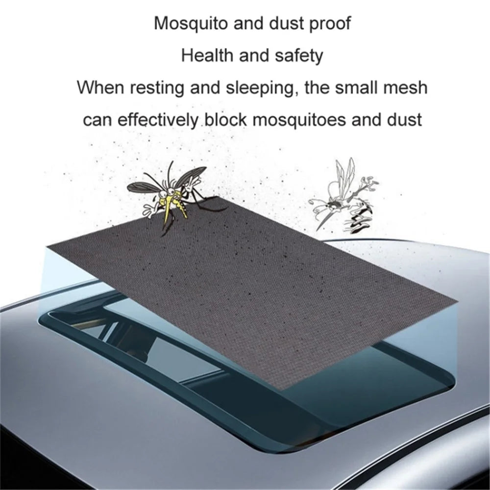 Magnetic Car Sunroof Window Sunshade UV Protection Anti Mosquito Mesh Cover Shading Net, Size L: 100*65cm - 3