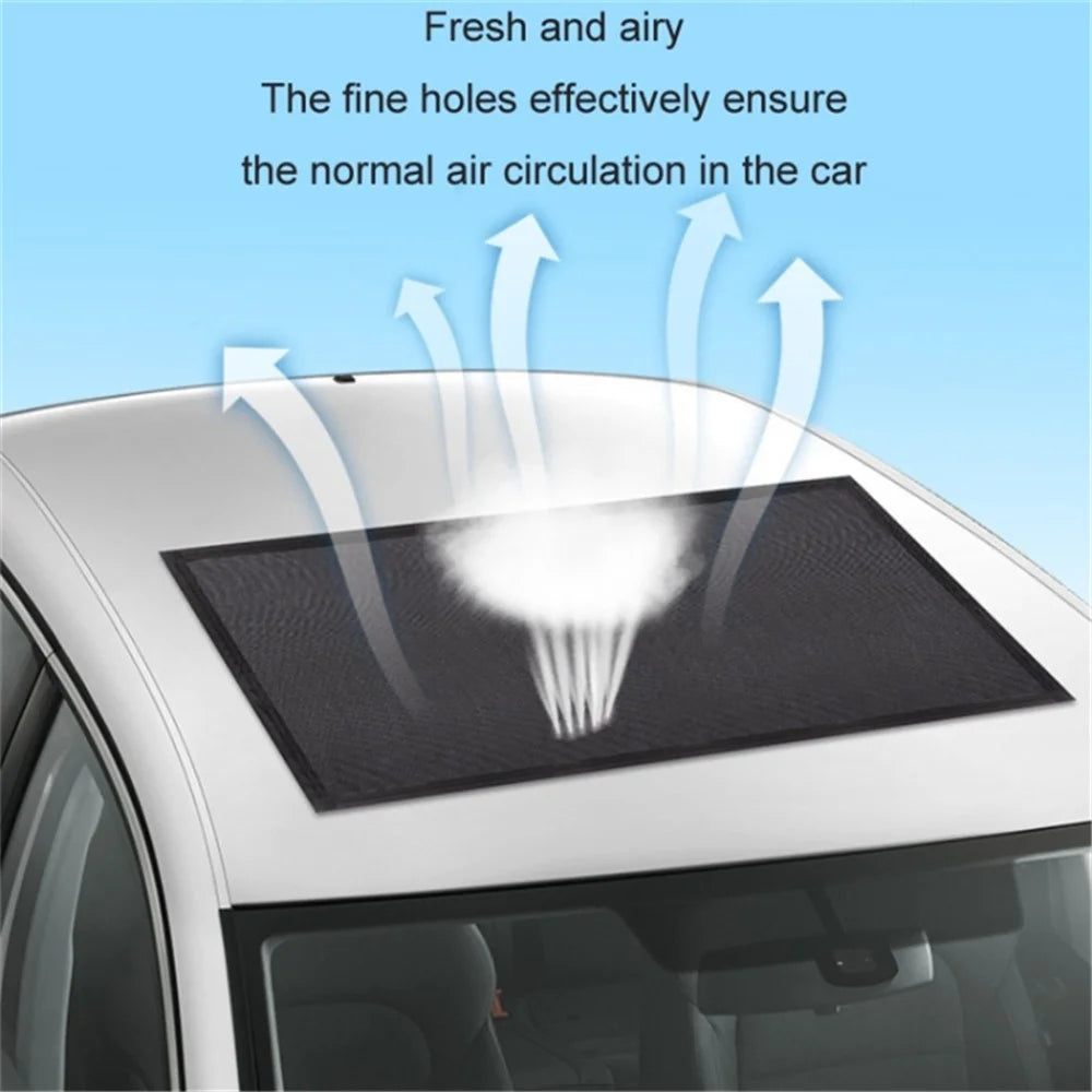 Magnetic Car Sunroof Window Sunshade UV Protection Anti Mosquito Mesh Cover Shading Net, Size L: 100*65cm - 6