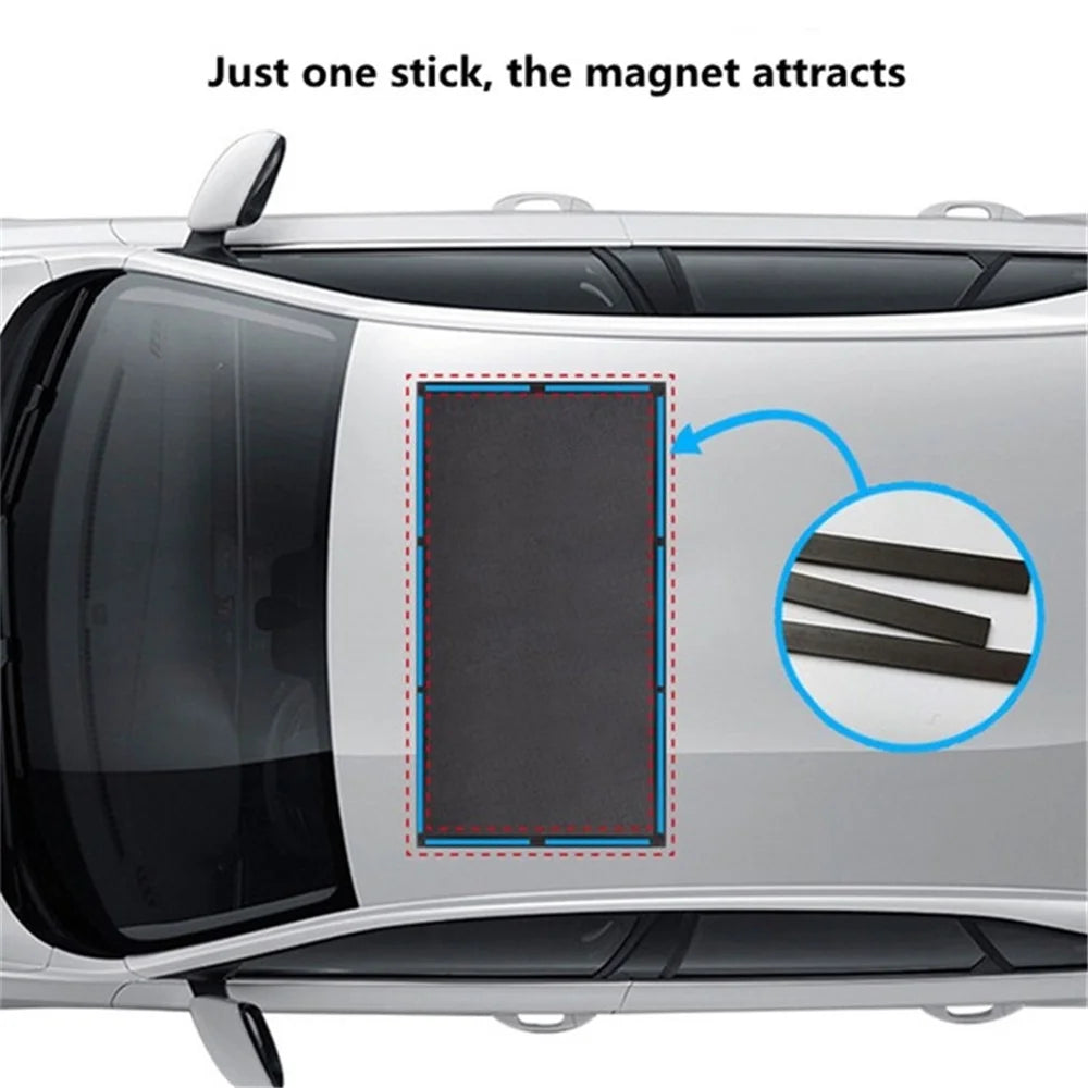 UV Protection Magnetic Car Sunroof Window Sunshade Anti Mosquito Mesh Cover Shading Net, Size S: 95*55cm - 3