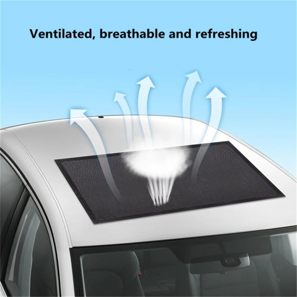 UV Protection Magnetic Car Sunroof Window Sunshade Anti Mosquito Mesh Cover Shading Net, Size S: 95*55cm - 5