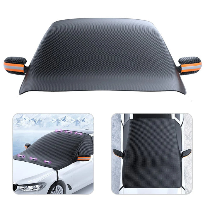 Foldable Car Windshield Sun Shade Magnetic Auto Windshield Cover with Reflective Strips - 1