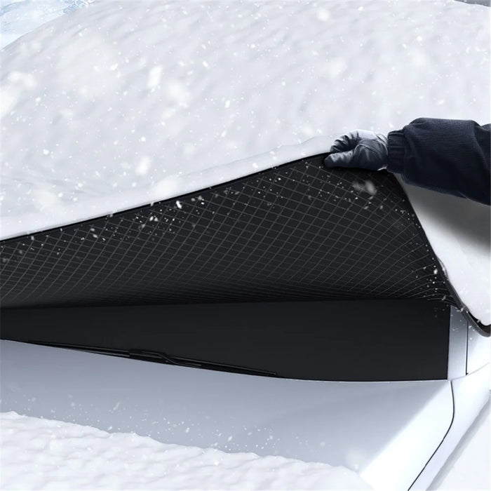 Foldable Car Windshield Sun Shade Magnetic Auto Windshield Cover with Reflective Strips - 5