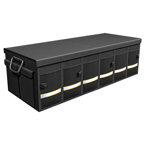 YH-4331 100L Car Trunk Storage Box Storage Case Outdoor Travel Trunk Organizer with Lid for SUV - Black - 1