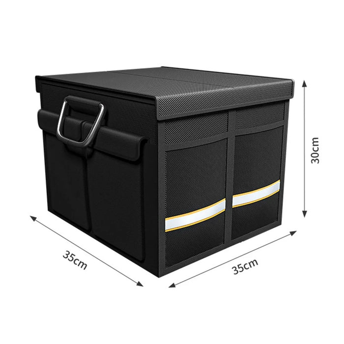 YH-4331 36L Reflective Outdoor Travel Trunk Organizer with Lid Folding Storage Case Car Trunk Box - Black - 2