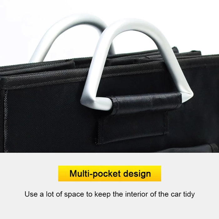 YH-4331 36L Reflective Outdoor Travel Trunk Organizer with Lid Folding Storage Case Car Trunk Box - Black - 7