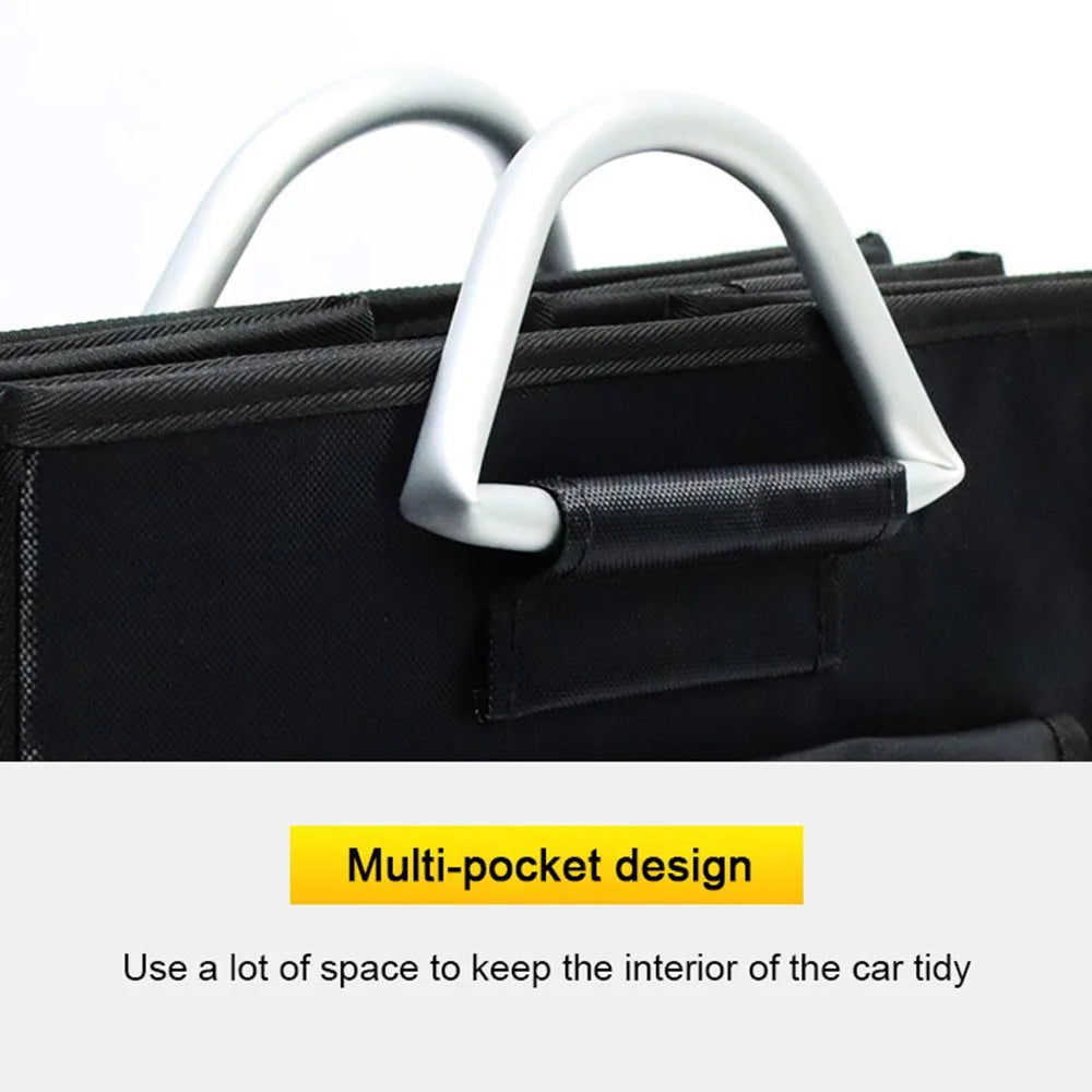 YH-4331 46L Car Trunk Folding Storage Box PP Divider Outdoor Travel Trunk Organizer with Lid - Black - 7