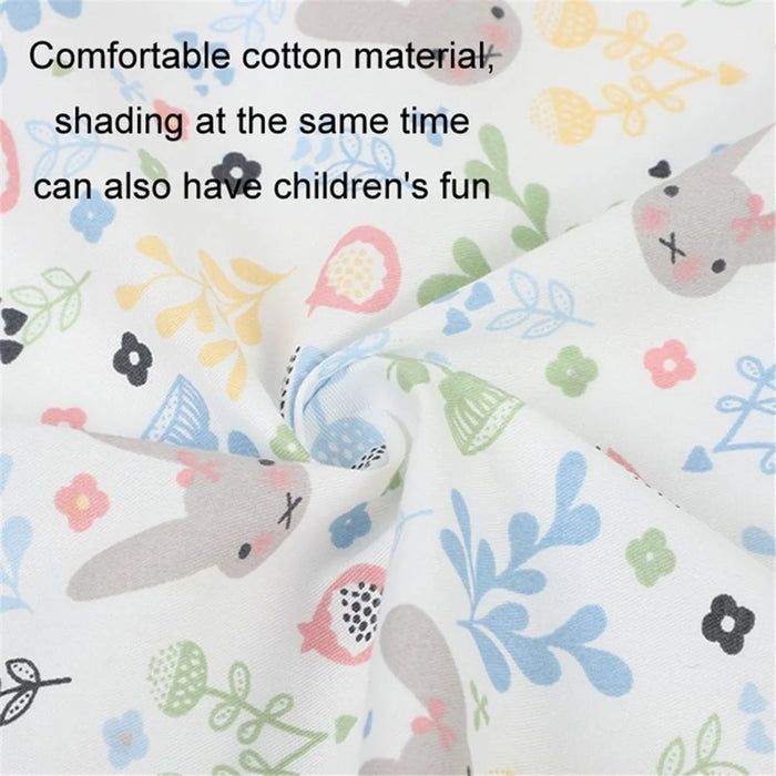 Cute Pattern Printed Car Window Anti-UV Curtain Cotton Cloth Vehicle Side Window Sun Shade Curtain - Rabbit - 3