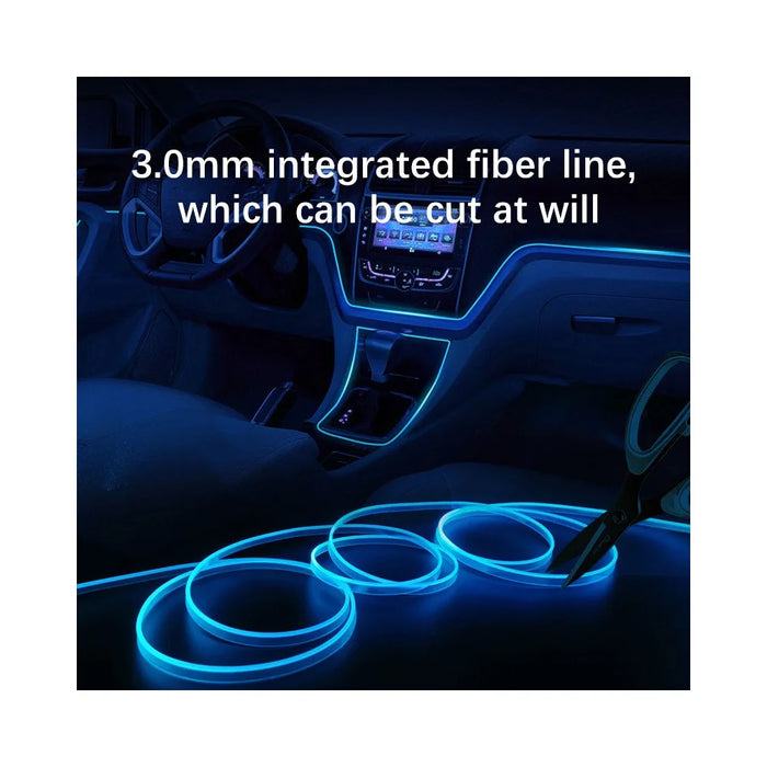 H5U 5m Car Interior Ambient RGB LED DIY Flexible Light Strip USB Wire Control Decorative Cold Light Strip - 4