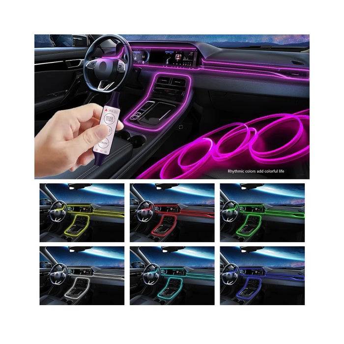 H5U 5m Car Interior Ambient RGB LED DIY Flexible Light Strip USB Wire Control Decorative Cold Light Strip - 7