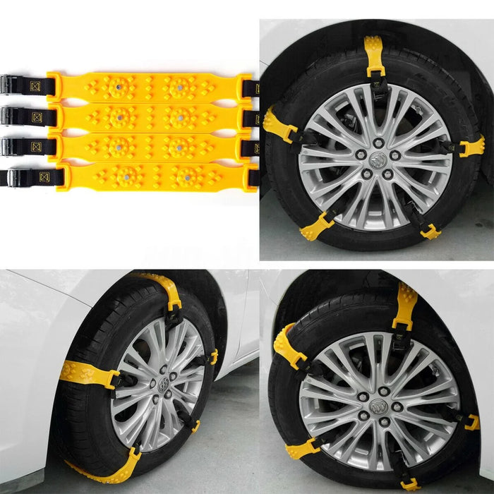 R-1539 10Pcs Winter Car Truck Tire Snow Chain TPU+Steel Anti-skid Widen Strap Vehicle Wheel Chain - 2