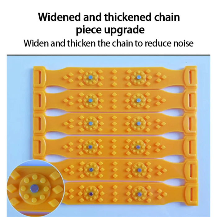R-1539 10Pcs Winter Car Truck Tire Snow Chain TPU+Steel Anti-skid Widen Strap Vehicle Wheel Chain - 5