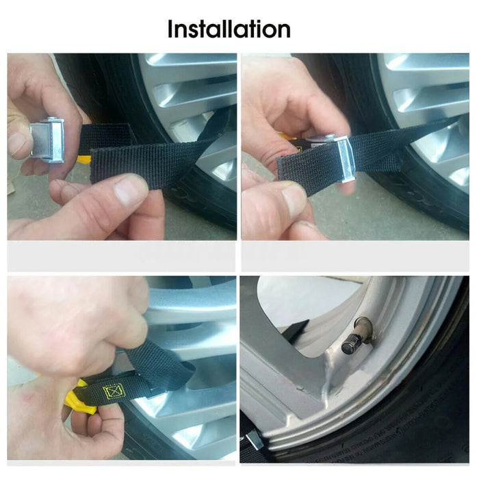R-1539 10Pcs Winter Car Truck Tire Snow Chain TPU+Steel Anti-skid Widen Strap Vehicle Wheel Chain - 6