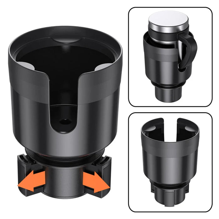 SD-1039 Plastic Car Cup Holder Expander Adapter with Adjustable Base for Drinks Mugs Bottles - 2