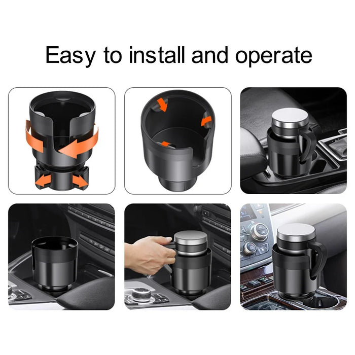 SD-1039 Plastic Car Cup Holder Expander Adapter with Adjustable Base for Drinks Mugs Bottles - 5