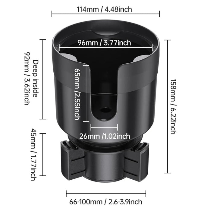 SD-1039 Plastic Car Cup Holder Expander Adapter with Adjustable Base for Drinks Mugs Bottles - 7